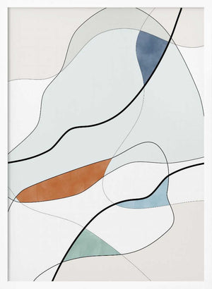 Tablou înramat „Fluid Shapes And Soft Color Blocks” de Elena Ristova
