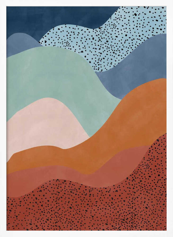 Tablou înramat „Colorful Wave Scape” de Elena Ristova