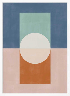 Tablou înramat „Geometric Shapes And A Muted Color Palette” de Elena Ristova