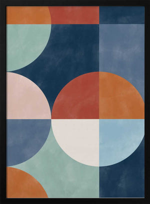 Tablou înramat „Geometric Shapes With Bold Circles” de Elena Ristova
