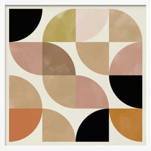 Tablou înramat „Circles Nov 19  Beige Viertel Circles” de Ana Rut Bre