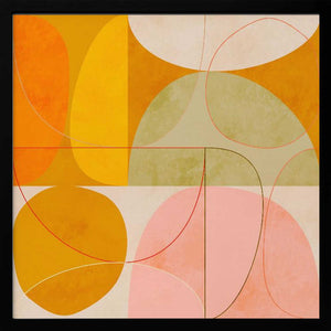 Tablou înramat „Mid Century Curry Yellow Blush Spring2” de Ana Rut Bre