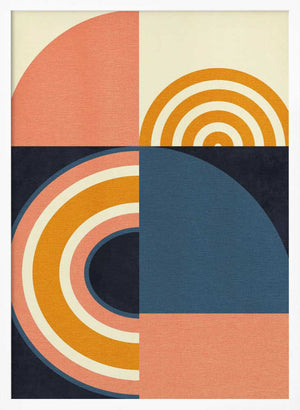 Tablou înramat „Rainbow Plus Shapes  Blue Mustard9” de Ana Rut Bre