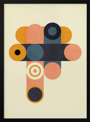 Tablou înramat „Rainbow Plus Shapes  Blue Mustard8” de Ana Rut Bre
