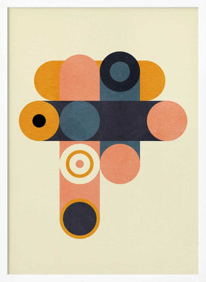 Tablou înramat „Rainbow Plus Shapes  Blue Mustard8” de Ana Rut Bre
