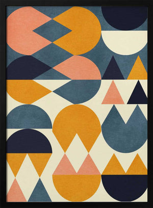 Tablou înramat „Rainbow Plus Shapes  Blue Mustard6” de Ana Rut Bre