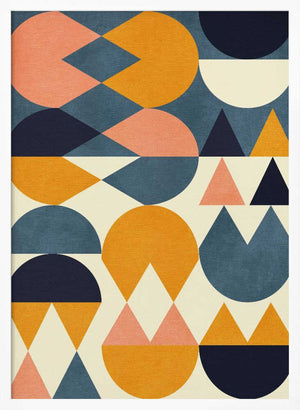 Tablou înramat „Rainbow Plus Shapes  Blue Mustard6” de Ana Rut Bre