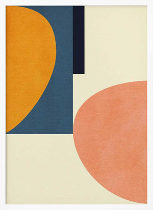 Tablou înramat „Rainbow Plus Shapes  Blue Mustard1” de Ana Rut Bre