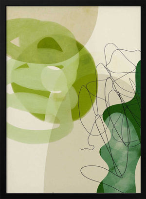 Tablou înramat „Painted Lines Green Tan 3 Kopie” de Ana Rut Bre