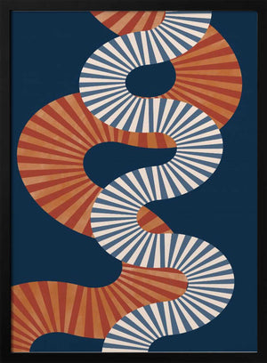 Tablou înramat „Winding Pattern In Retro Colors” de Elena Ristova