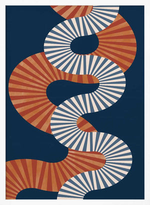 Tablou înramat „Winding Pattern In Retro Colors” de Elena Ristova