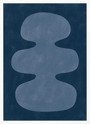 Tablou înramat „Blue Silhouette Form” de Elena Ristova
