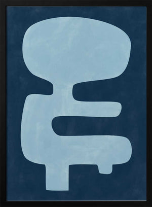 Tablou înramat „Blue Silhouette Form” de Elena Ristova