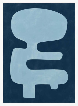 Tablou înramat „Blue Silhouette Form” de Elena Ristova