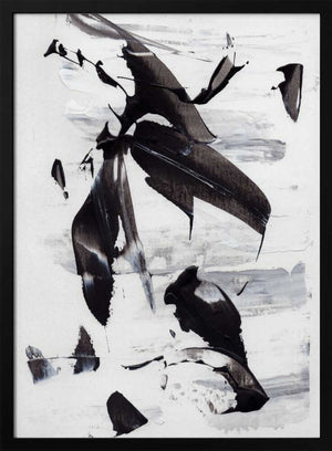 Tablou înramat „Monochrome Dynamic Brushstrokes” de uplusmestudio