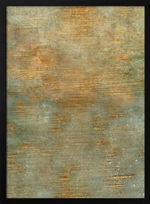 Tablou înramat „Abstract Green Gold Art” de Bilge Paksoylu