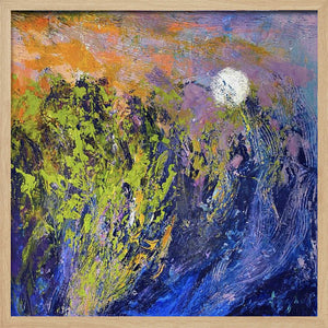 Tablou înramat „Marsh Moon Rise” de Dorothy Fagan