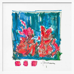 Tablou înramat „Pink Blossoms Abstract” de Dorothy Fagan