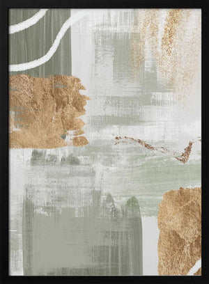 Tablou înramat „White Lines On Green 2” de Sally Ann Moss
