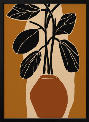 Tablou înramat „Bold Leaf Silhouette” de Treechild