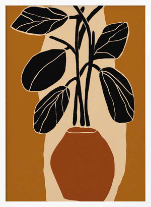 Tablou înramat „Bold Leaf Silhouette” de Treechild