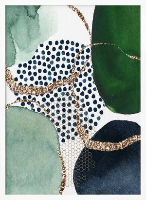 Tablou înramat „Green Shapes” de Sally Ann Moss