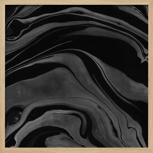 Tablou înramat „Ink Marbling Black and White 08” de amini54