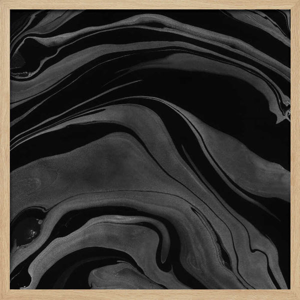 Tablou înramat „Ink Marbling Black and White 08” de amini54