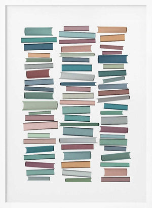 Tablou înramat „Books Pastel” de Orara Studio