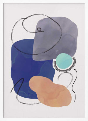 Tablou înramat „Watercolor Organic Shapes 5” de Little Dean