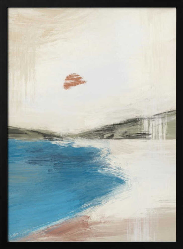 Tablou înramat „Landscape Painting with a Serene Beach” de Little Dean