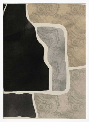Tablou înramat „Black Abstract Mosaic” de Little Dean