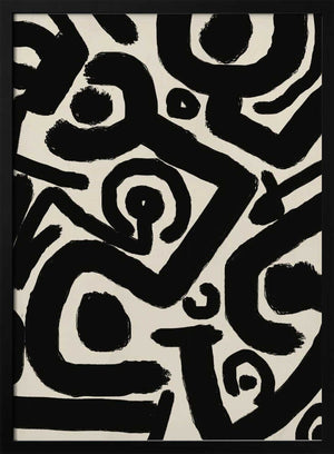 Tablou înramat „Dynamic Pattern of Bold Swirls” de Little Dean