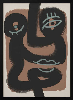Tablou înramat „Abstract Black Portrait Pair” de Little Dean