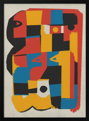 Tablou înramat „Bauhaus Abstract Color Block” de Little Dean