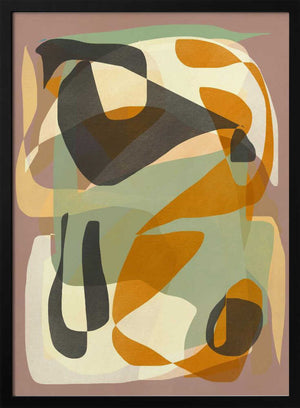 Tablou înramat „Luminous Ochre Abstract Infinity” de Little Dean