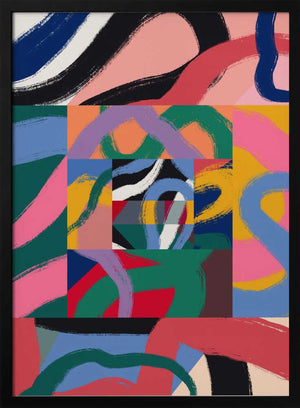 Tablou înramat „Colorful Line Ribbon Abstract” de Little Dean