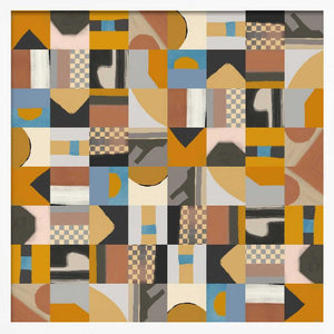 Tablou înramat „Mid Century Grid Pattern Two” de Little Dean