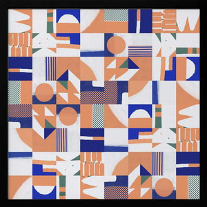 Tablou înramat „Mid Century Grid Pattern” de Little Dean