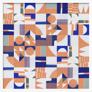 Tablou înramat „Mid Century Grid Pattern” de Little Dean