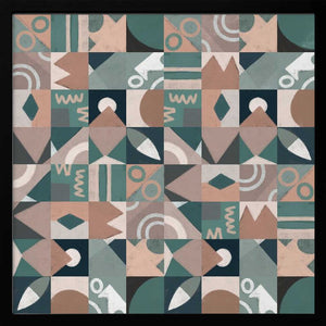 Tablou înramat „The Mid Century Grid Pattern” de Little Dean