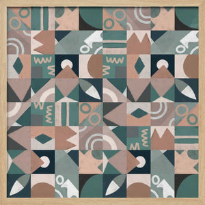 Tablou înramat „The Mid Century Grid Pattern” de Little Dean