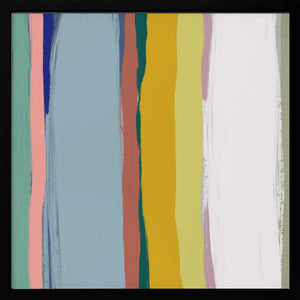 Tablou înramat „Vertical Brushstrokes in a Vibrant Palette” de Little Dean