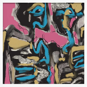 Tablou înramat „Ink and oil abstract 02” de Little Dean