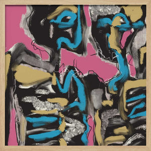 Tablou înramat „Ink and oil abstract 02” de Little Dean