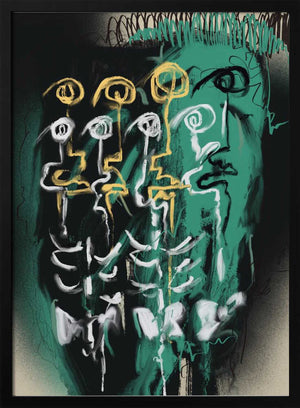 Tablou înramat „Ink and oil abstract 04” de Little Dean