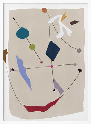 Tablou înramat „Minimalistic Lines and Colorful Shapes” de Little Dean