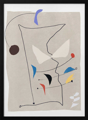 Tablou înramat „Minimalistic Lines and Colorful Shapes” de Little Dean