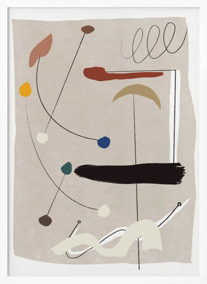 Tablou înramat „Minimalistic Lines and Colorful Shapes” de Little Dean