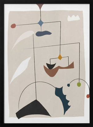 Tablou înramat „Geometric Shapes and Organic Lines” de Little Dean